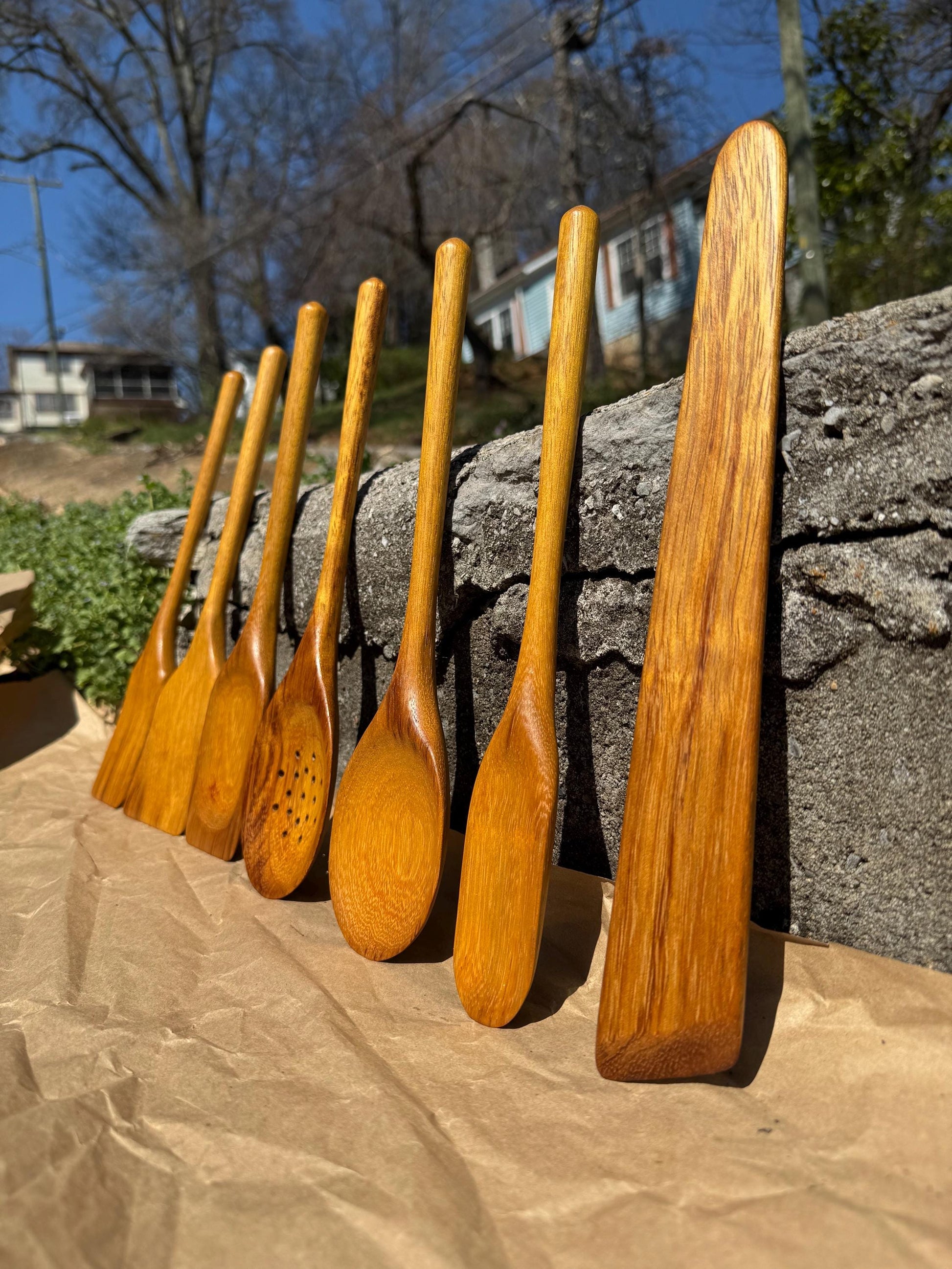 7 Piece Teak Cooking Utensils