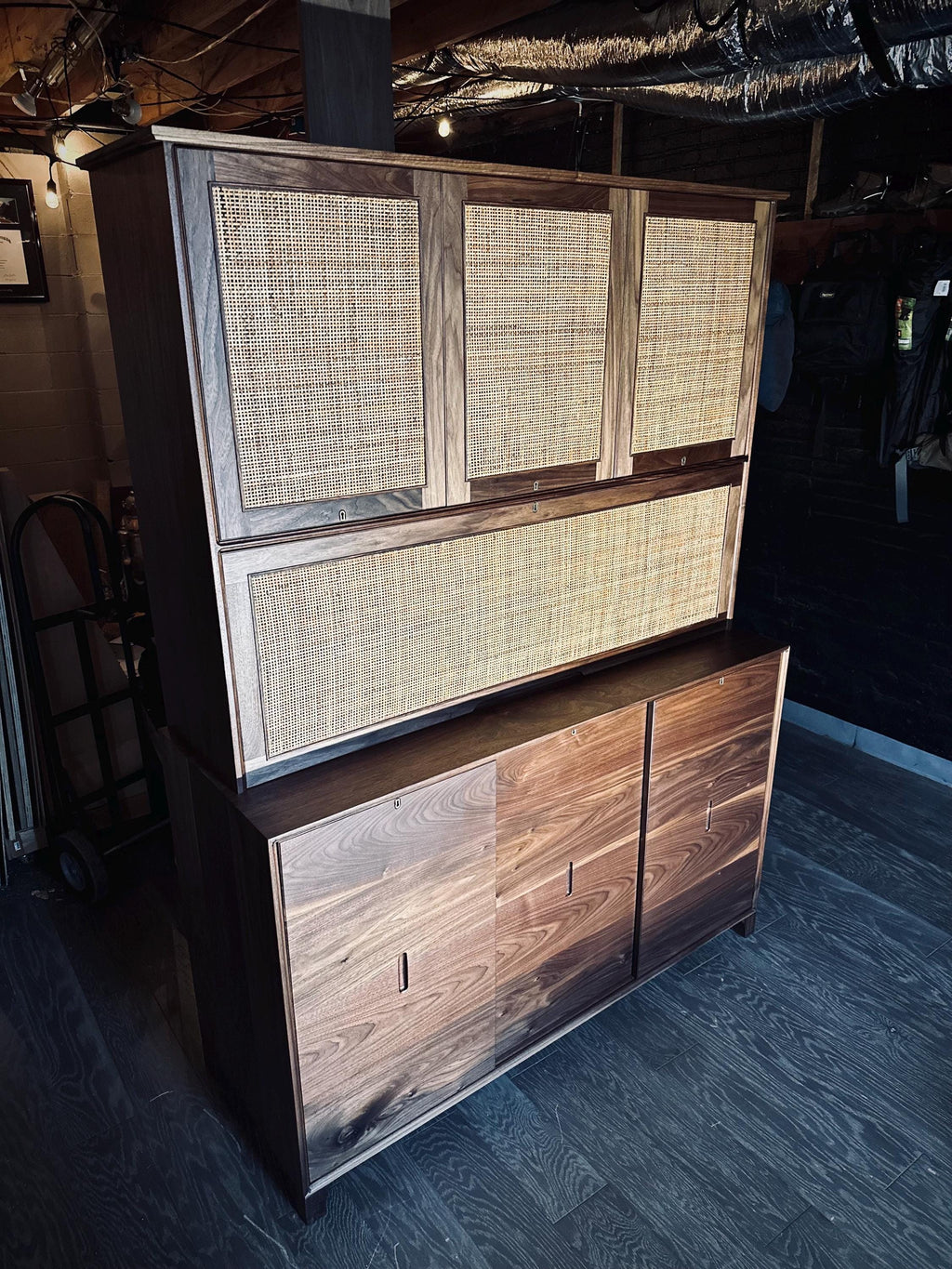 The Alpine Bar Cabinet - Luxury Walnut Liquor Cabinet