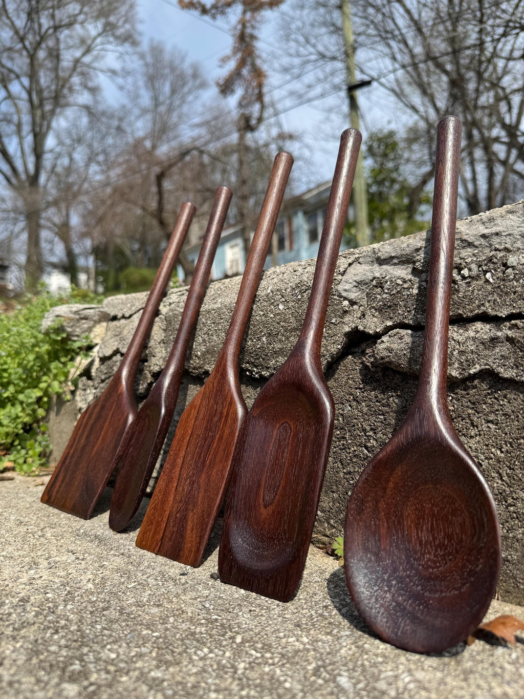 5 Piece Walnut Cooking Utensils