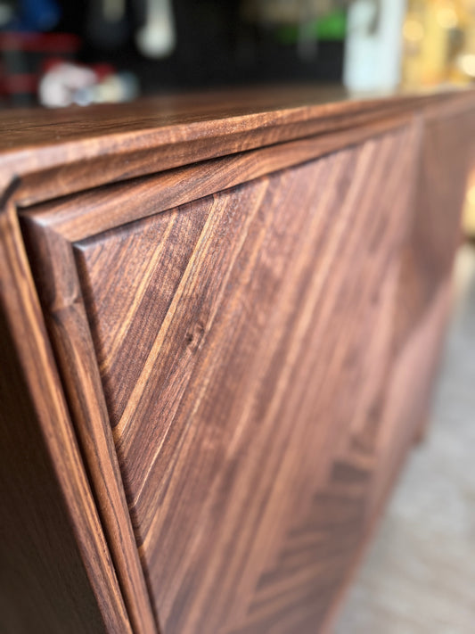 42” Wide MCM Walnut Bar Cabinet