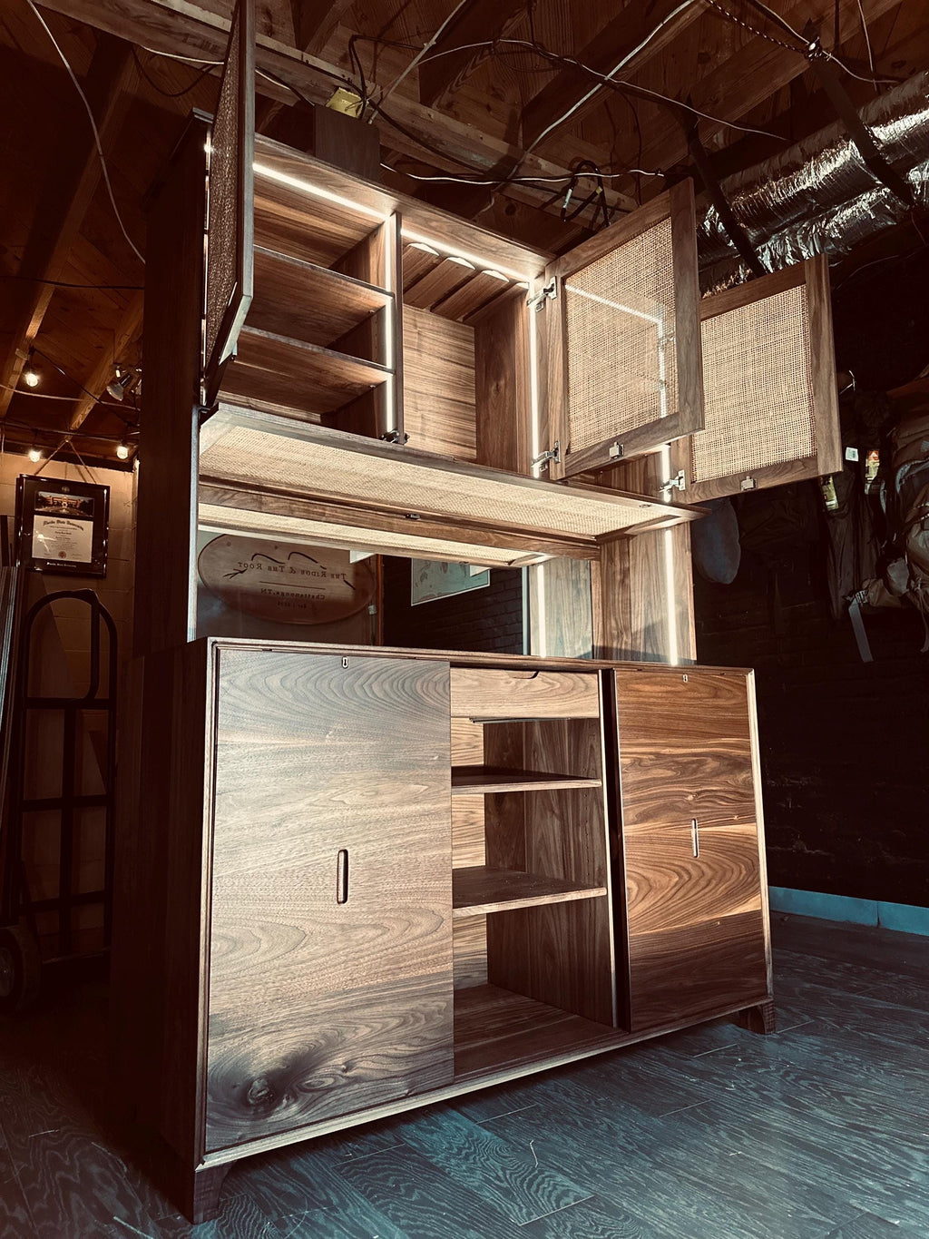 The Alpine Bar Cabinet - Luxury Walnut Liquor Cabinet
